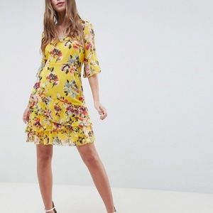 French Connection Flirty Yellow Floral Dress